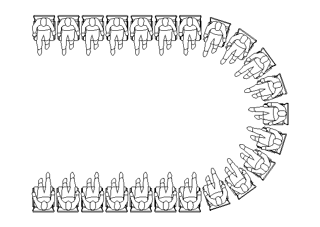 Horse Shoe Style Event Seating Arrangement